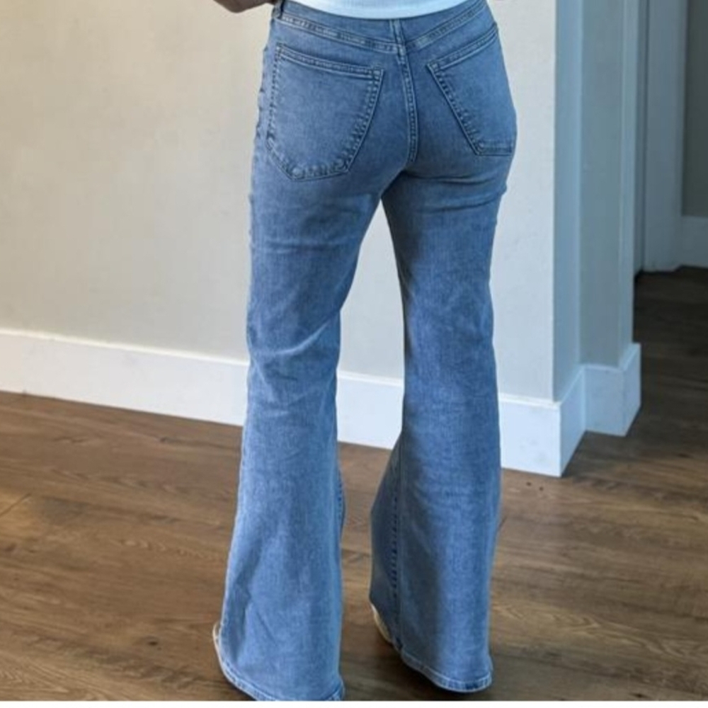 Abercrombie & Fitch Dark Blue Flare Jeans - Picture 3 of 4